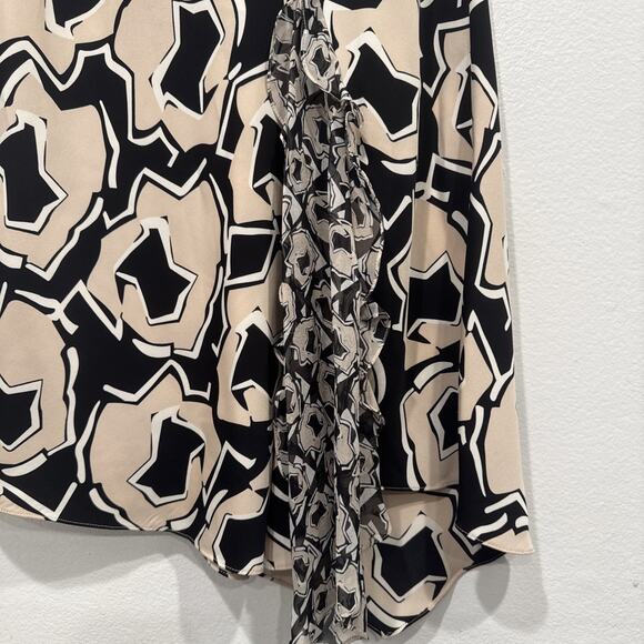 Diane von Furstenberg DVF Posey Asymmetrical Silk Drop Yoke Skirt Ruffle READ - Picture 3 of 11